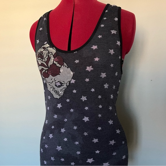 GRAIL Bertha skull roses tank 100% cotton - Picture 3 of 10